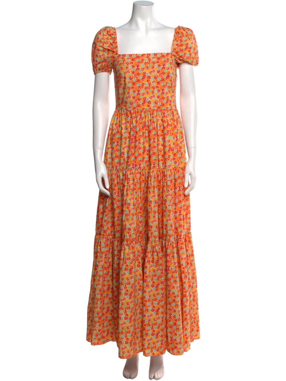 Caroline Constas Hart Maxi Dress In Yellow Ditsy Floral Women's Size XS